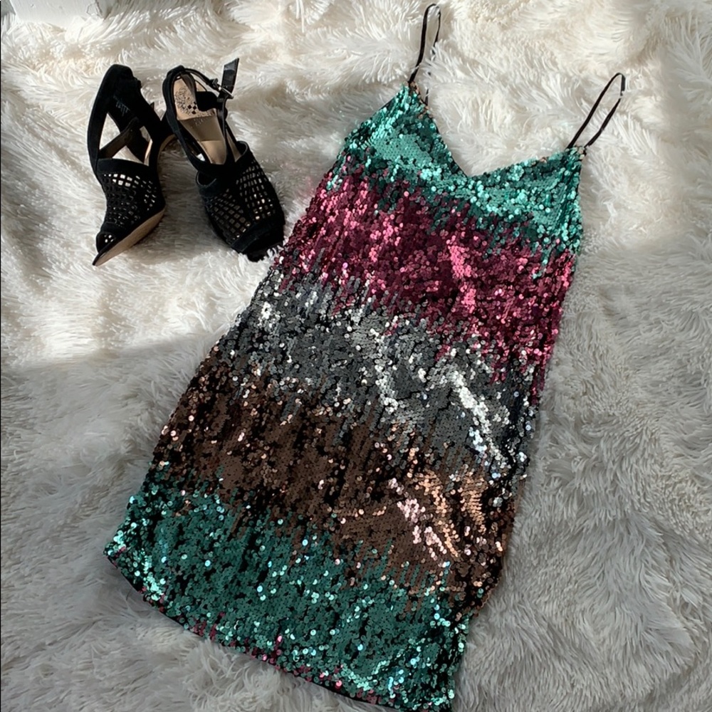 Express New Year’s Eve sequin party Dress